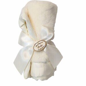 Bearington Baby Collection Cloud Cream Satin Lovey Security Blanket 16" X 16"